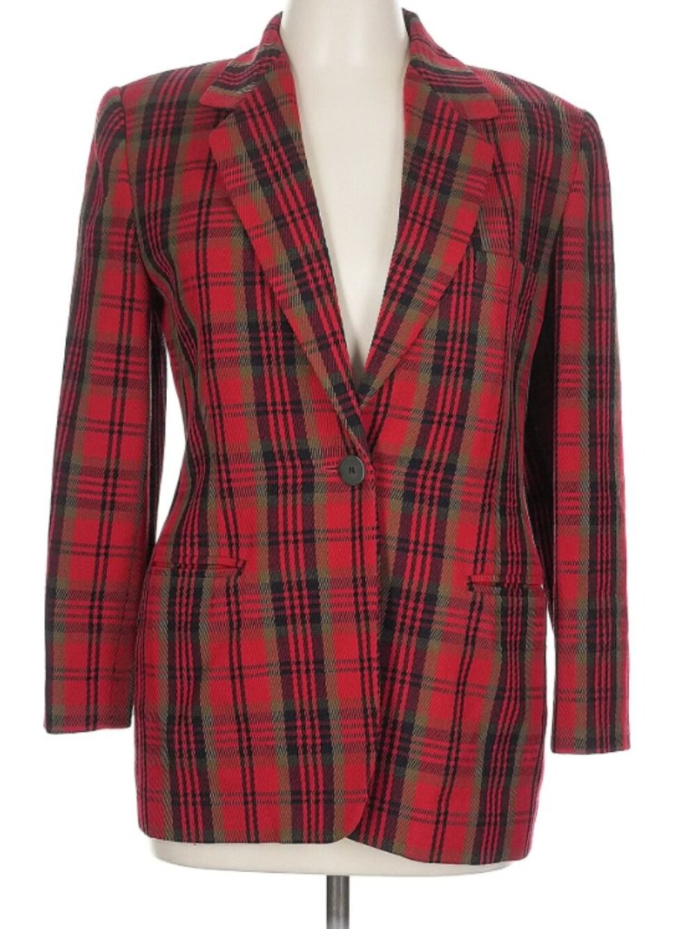 LINDA ALLARD ELLEN TRACEY PLAID BLAZER 10 P